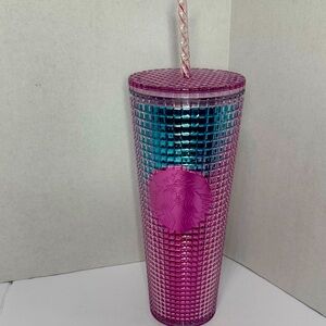 Starbucks Summer 2021 - Pink and Blue 24 oz Grid Cold Cup (Tumbler)‎ - NEW